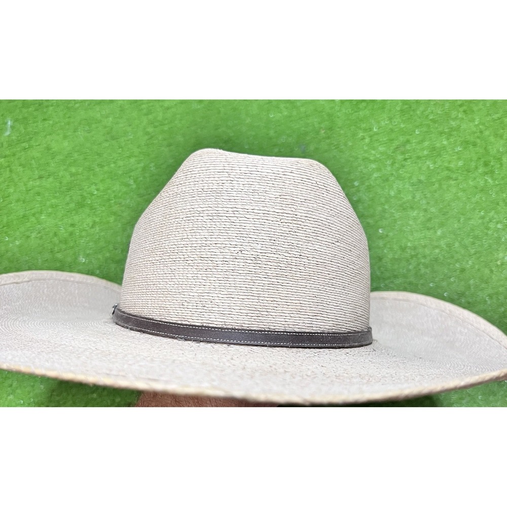 Vintage Atwood Cowboy Hat 7 1/4 7X Hereford Low Crown Lng Oval Leather Logo Band - Picture 7 of 10